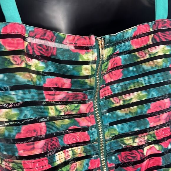 La Reyna Fit & Flare Tank Floral Dress Multi Color Size Large - Picture 5 of 12